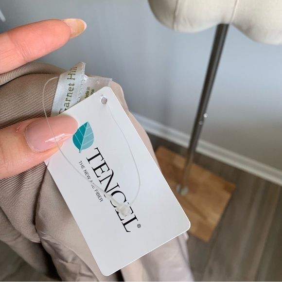 NWT Garnet Hill 100% tencel draped wrap blazer jacket taupe beige size 6 - Picture 6 of 8